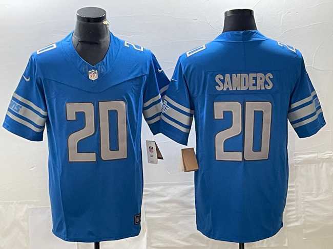 Men%27s Detroit Lions #20 Barry Sanders Blue 2023 F.U.S.E. Vapor Untouchable Limited Football Stitched Jersey